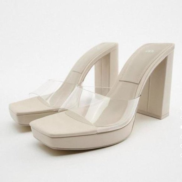 NWT Zara Platform Heeled Sandals